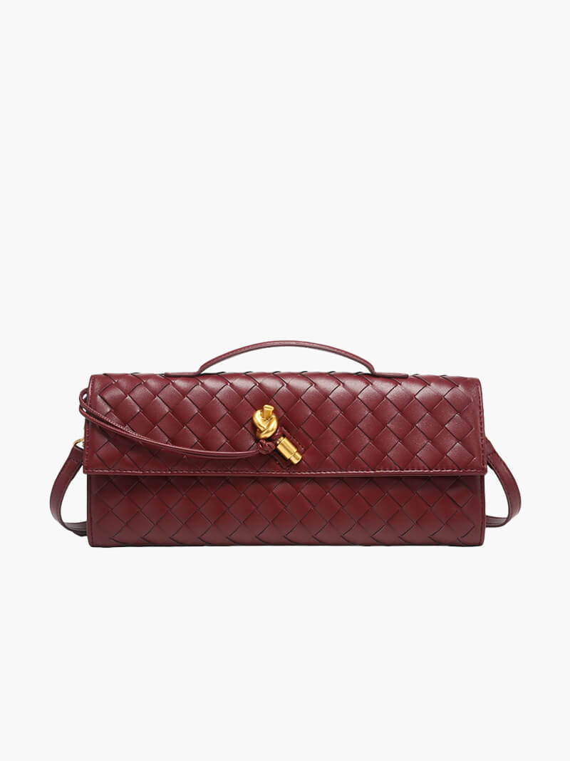 Bolso mujer | diseño trenzado con solapa y cierre frontal