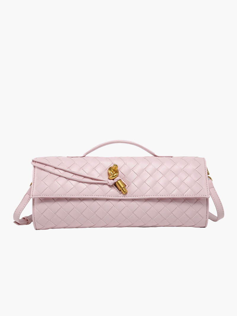 Bolso mujer | diseño trenzado con solapa y cierre frontal