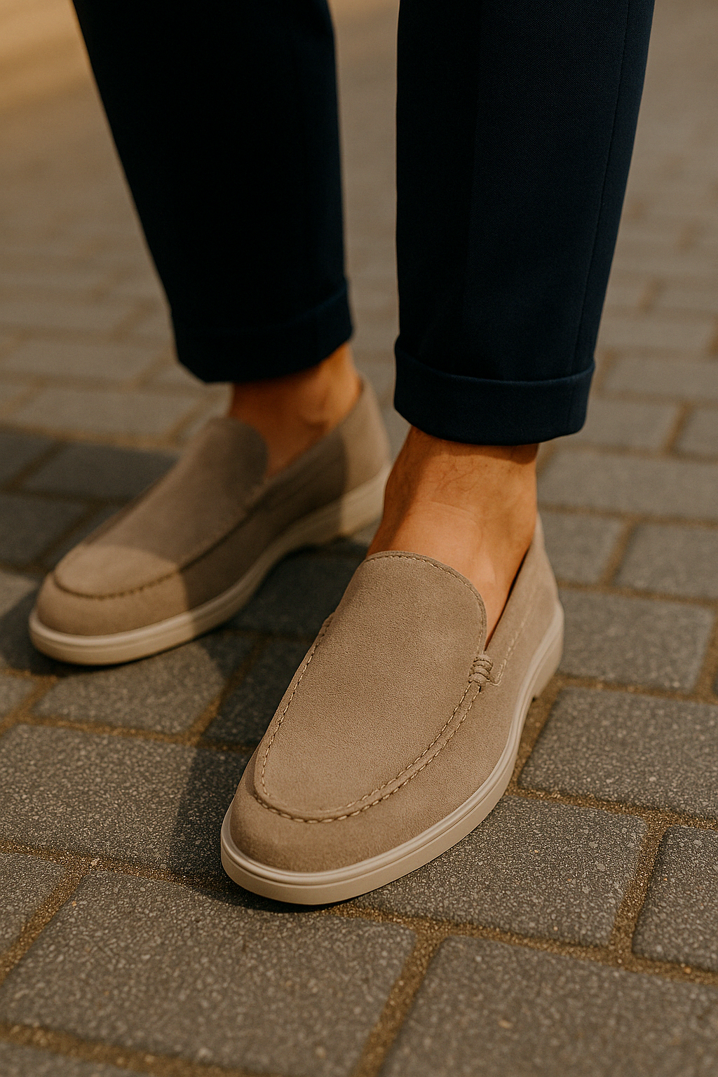 Zapatos hombre | mocasín sin cordones con costura frontal visible