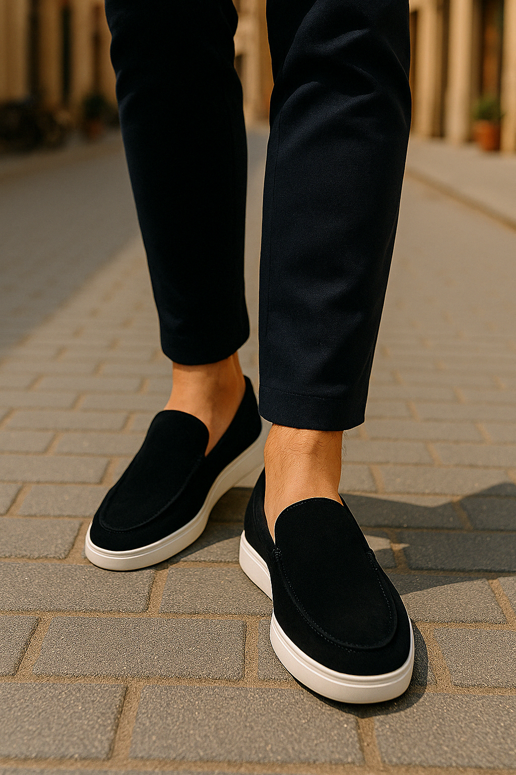 Zapatos hombre | mocasín sin cordones con costura frontal visible