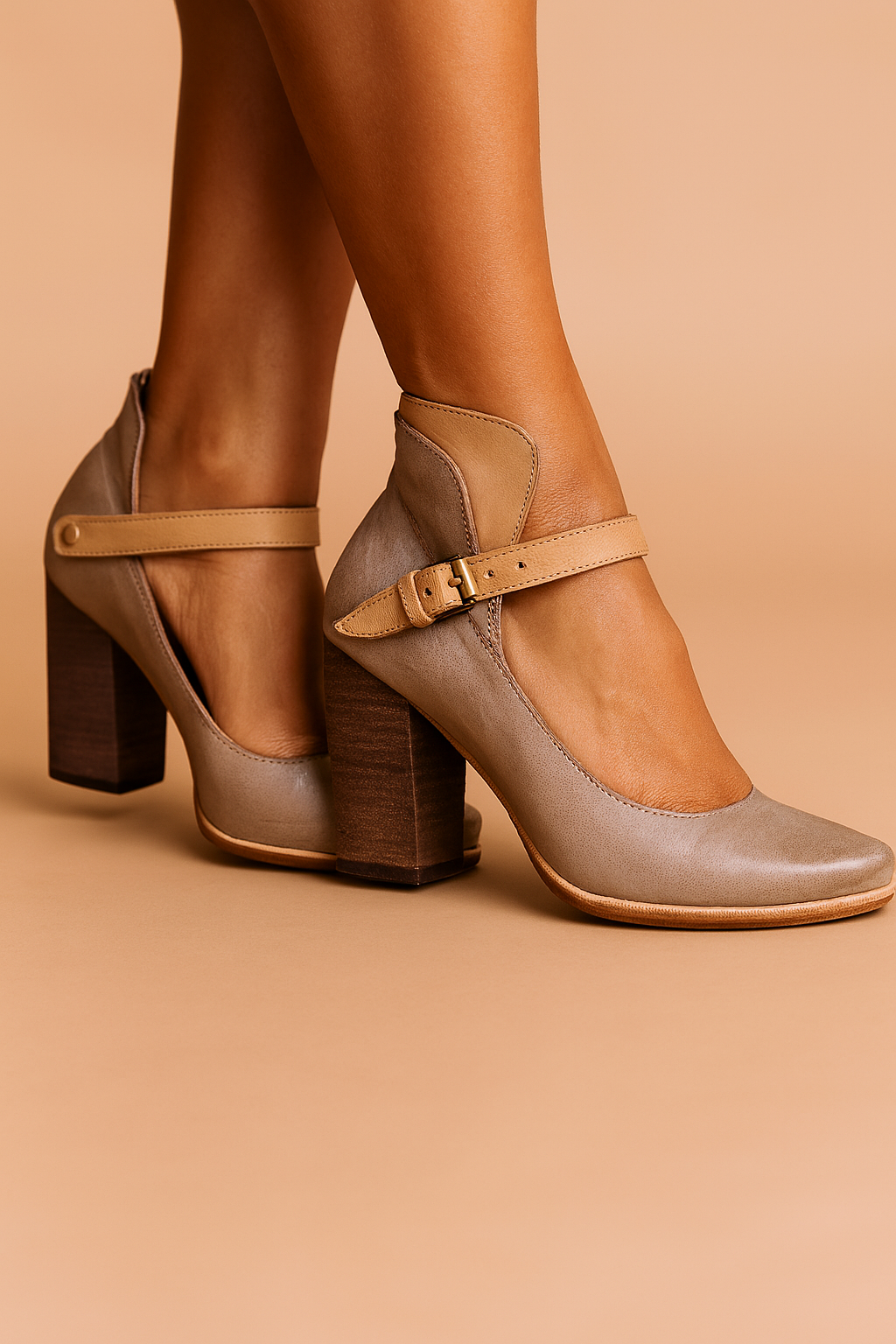Zapatos de Tacón para Mujer | Tacón Bloque con Correa al Tobillo