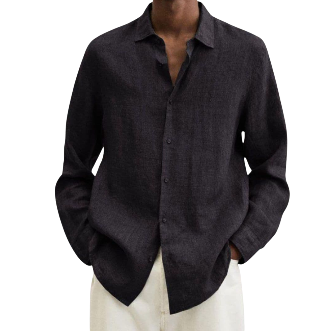 Camisa hombre | cuello clásico con cierre frontal y manga larga