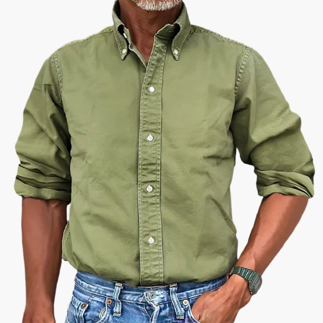 Camisa hombre | diseño manga larga con cierre frontal