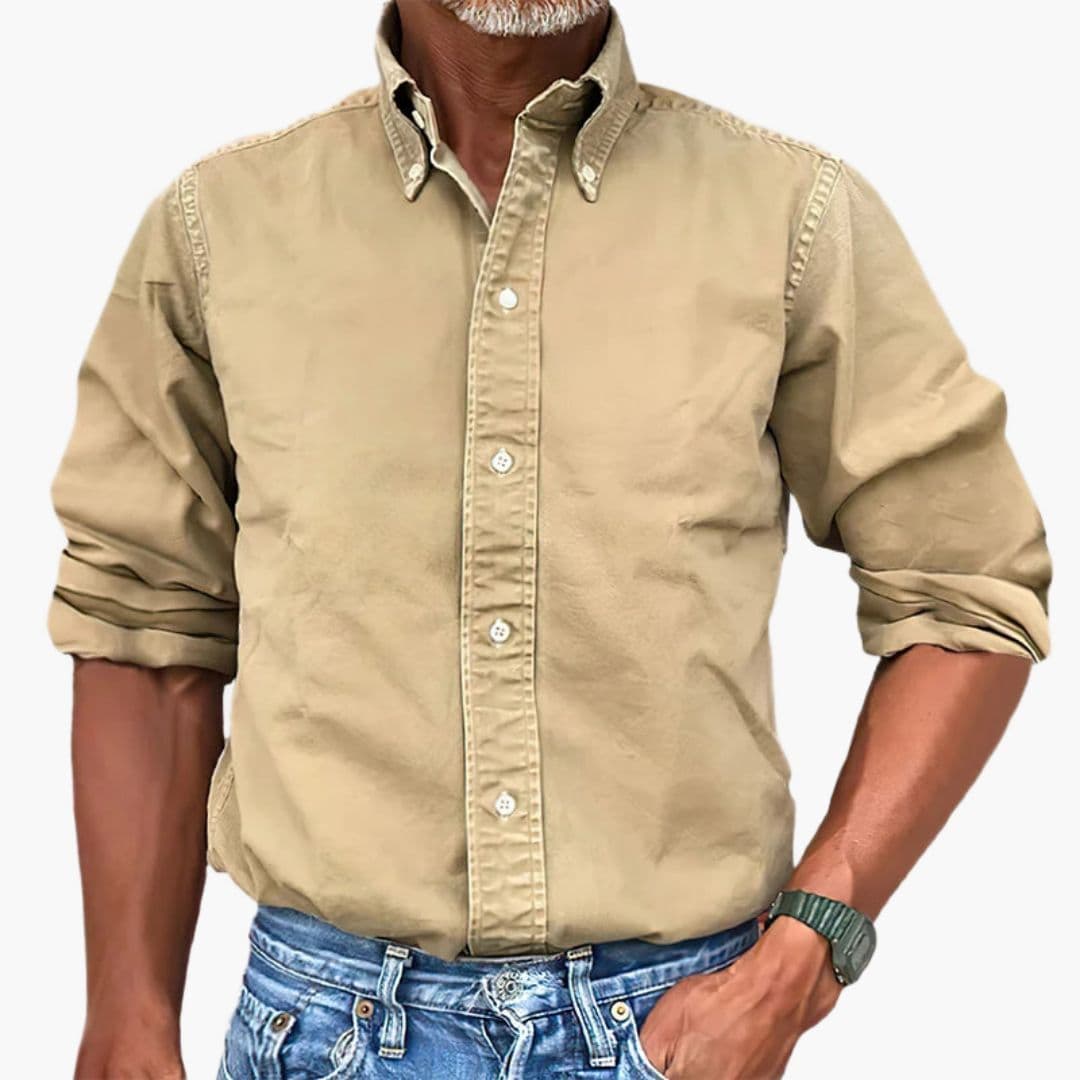 Camisa hombre | diseño manga larga con cierre frontal