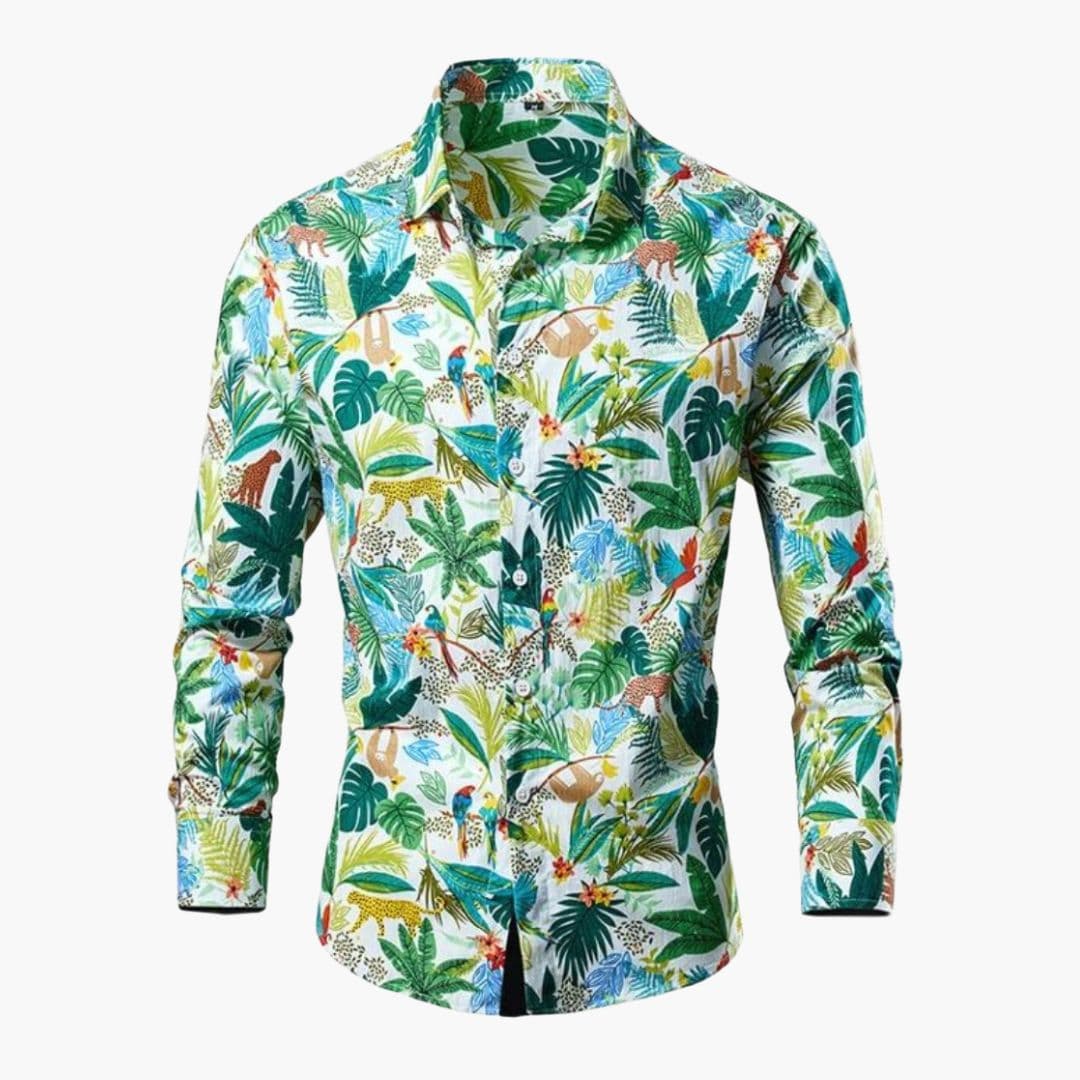 Camisa hombre | manga larga con estampado floral