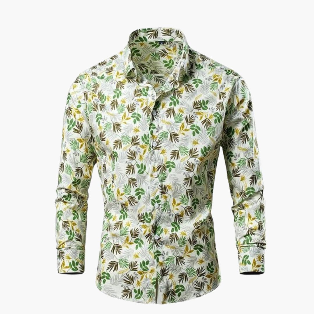 Camisa hombre | manga larga con estampado floral