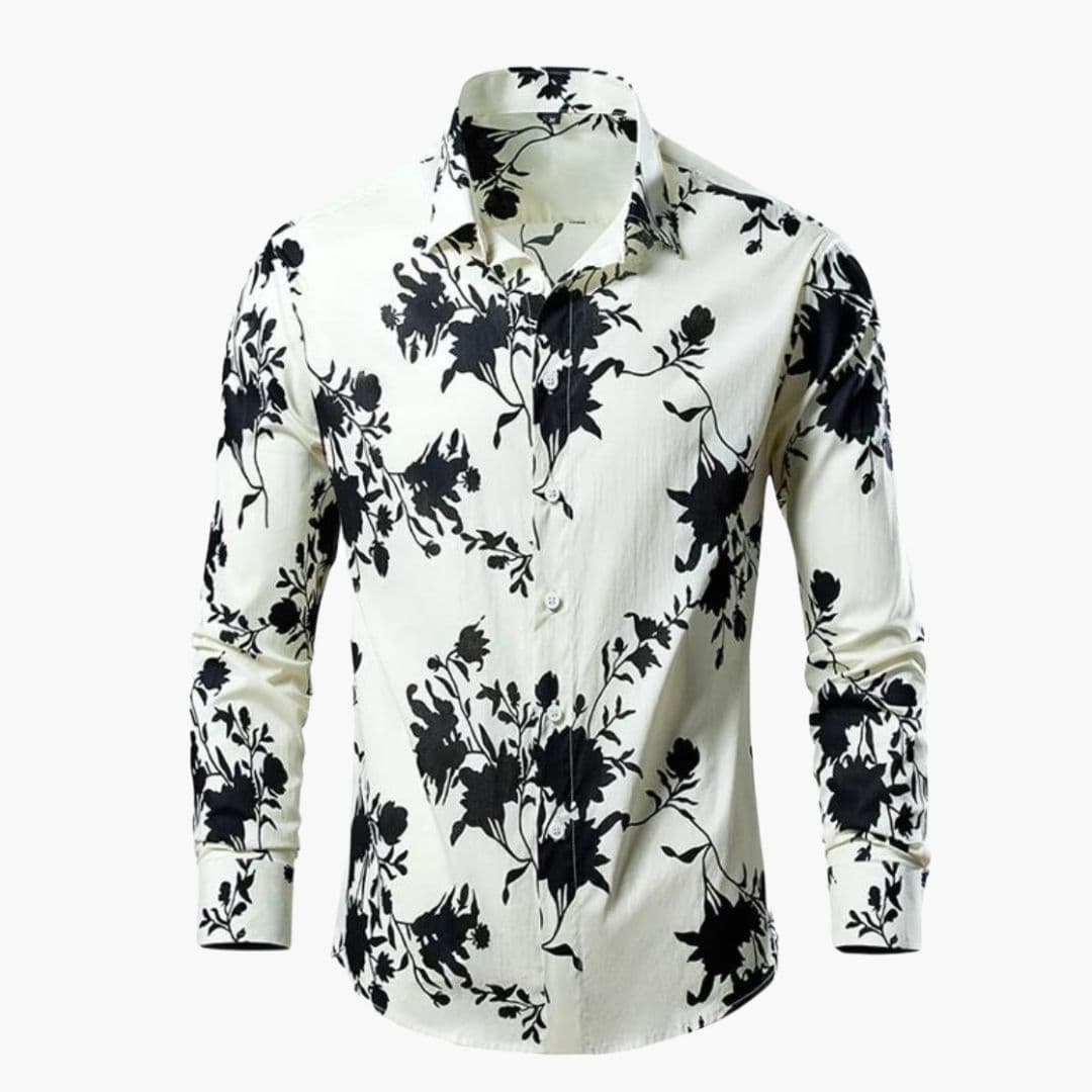 Camisa hombre | manga larga con estampado floral