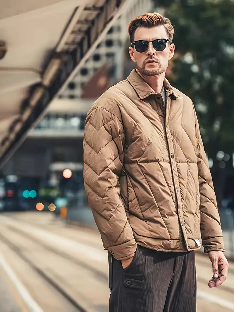 Chaqueta hombre | acolchada con botones y cuello clásico