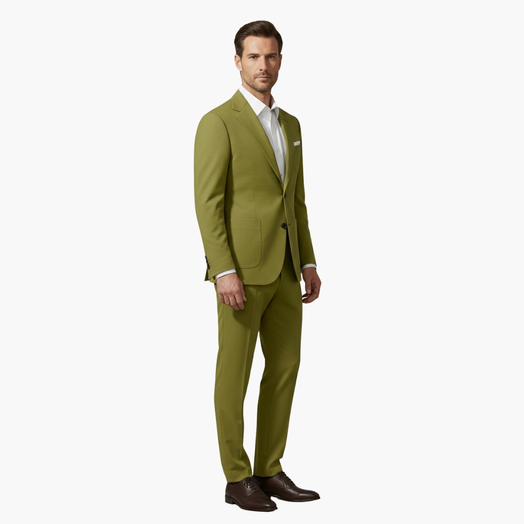 Traje hombre | conjunto dos piezas con solapa y cierre frontal