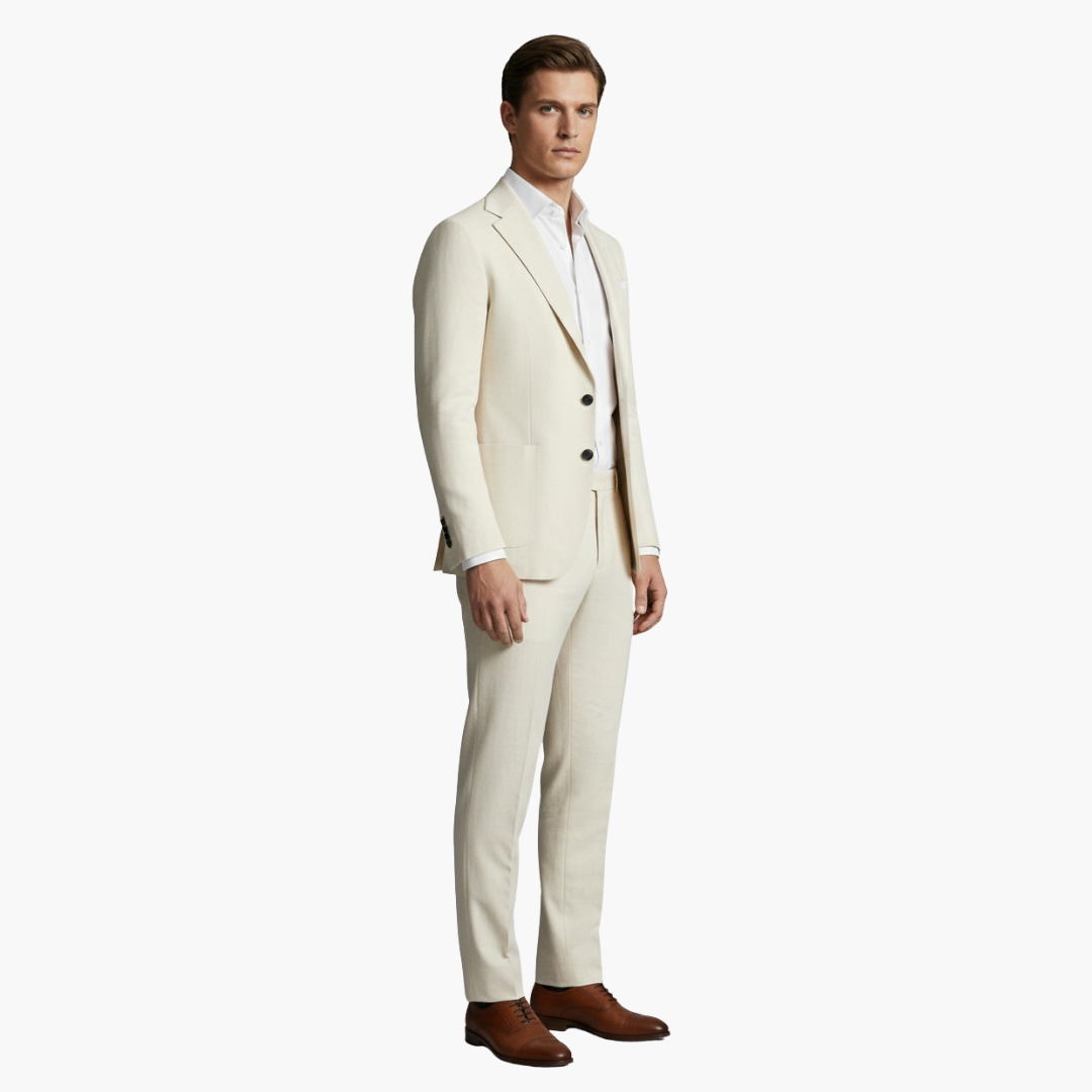 Traje hombre | conjunto dos piezas con solapa y cierre frontal
