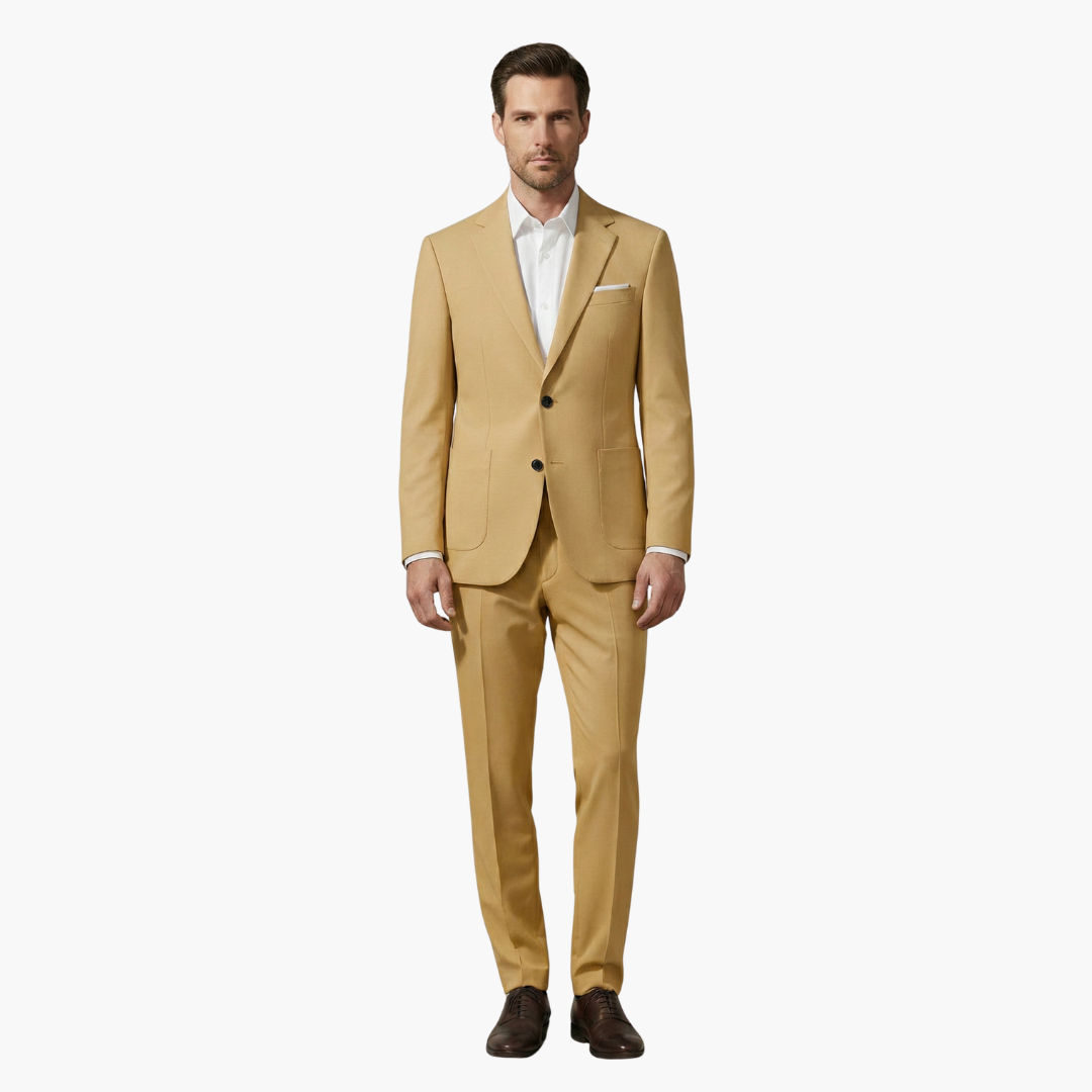 Traje hombre | conjunto dos piezas con solapa y cierre frontal