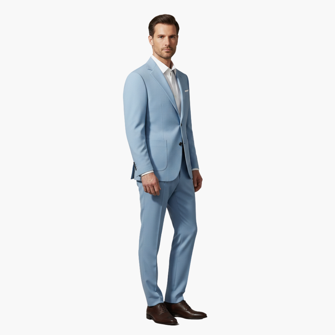 Traje hombre | conjunto dos piezas con solapa y cierre frontal
