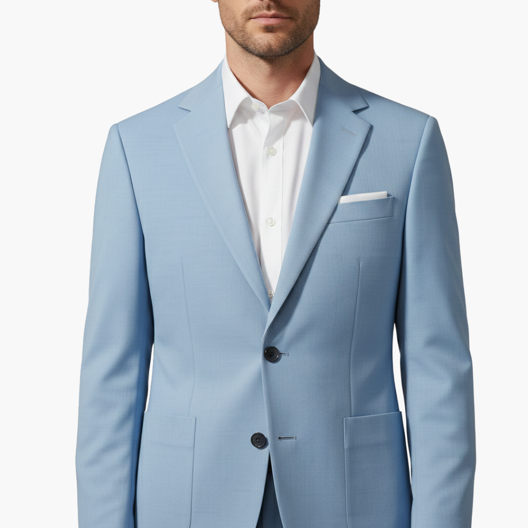 Traje hombre | conjunto dos piezas con solapa y cierre frontal