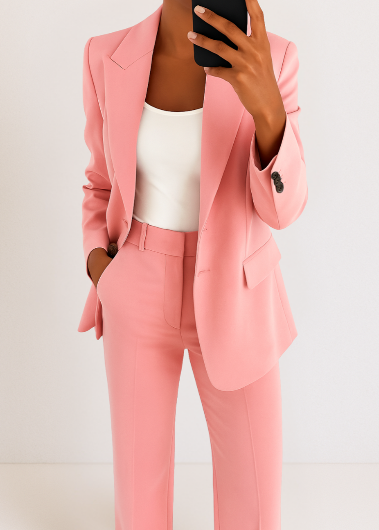 Conjunto mujer | blazer con solapas y pantalón recto