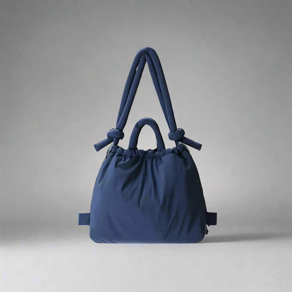 Bolso mujer | diseño acolchado con asas dobles y cierre fruncido