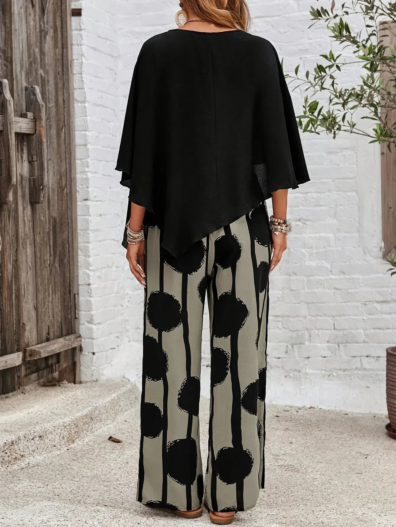 Pantalones Mujer | Estampado Coordinado con Corte Recto