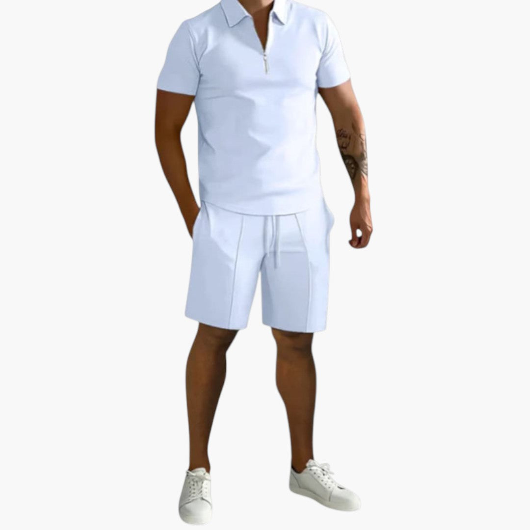 Conjunto hombre | camisa con media cremallera y short con cordón