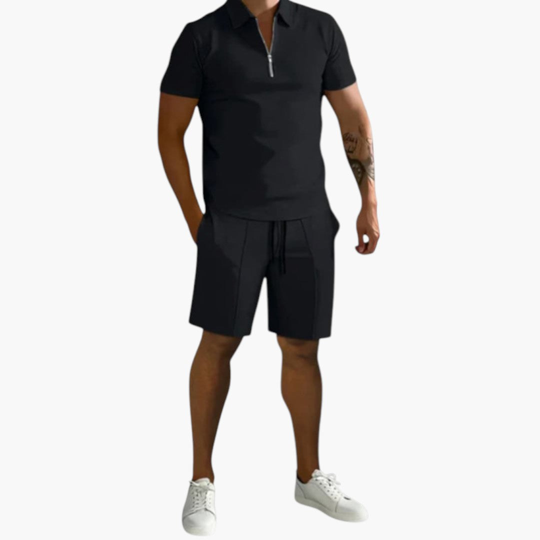 Conjunto hombre | camisa con media cremallera y short con cordón