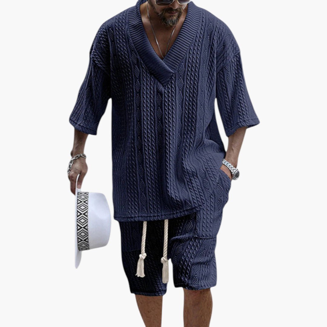 Conjunto hombre | camisa manga corta con botones y short recto