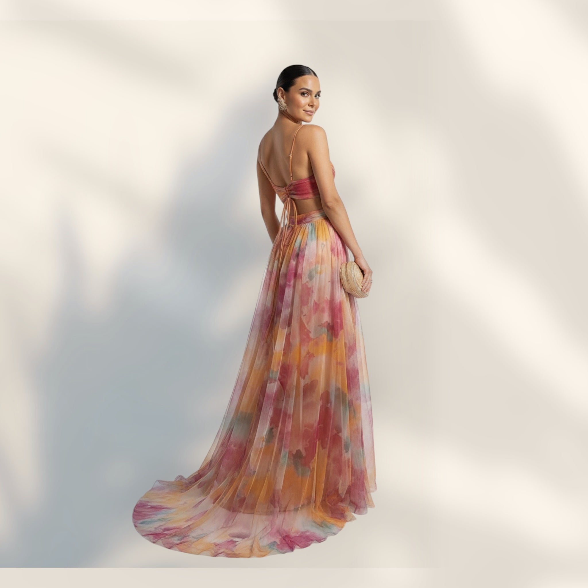 Vestido Maxi Multicapa | Silueta Fluida Estampado Floral Largo Tobillo