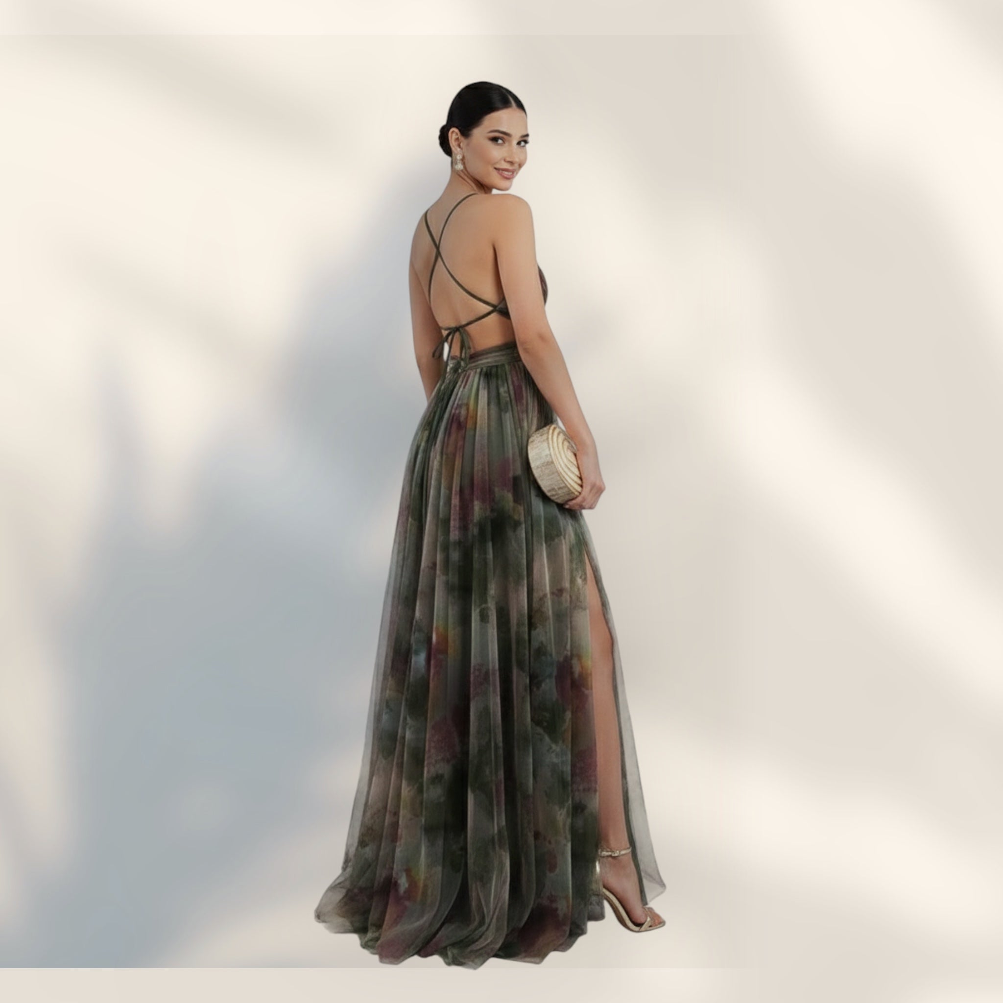 Vestido Maxi Multicapa | Silueta Fluida Estampado Floral Largo Tobillo