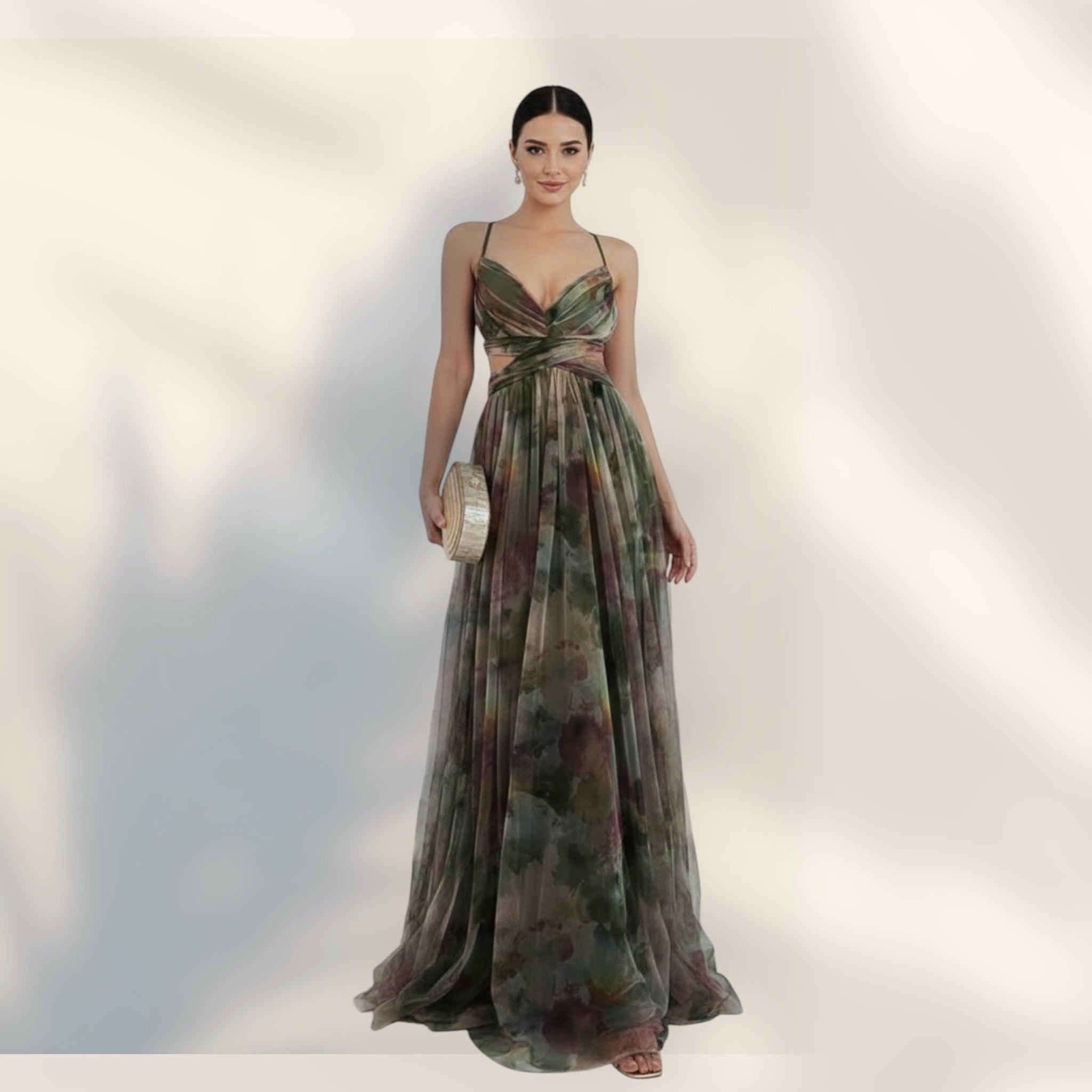 Vestido Maxi Multicapa | Silueta Fluida Estampado Floral Largo Tobillo