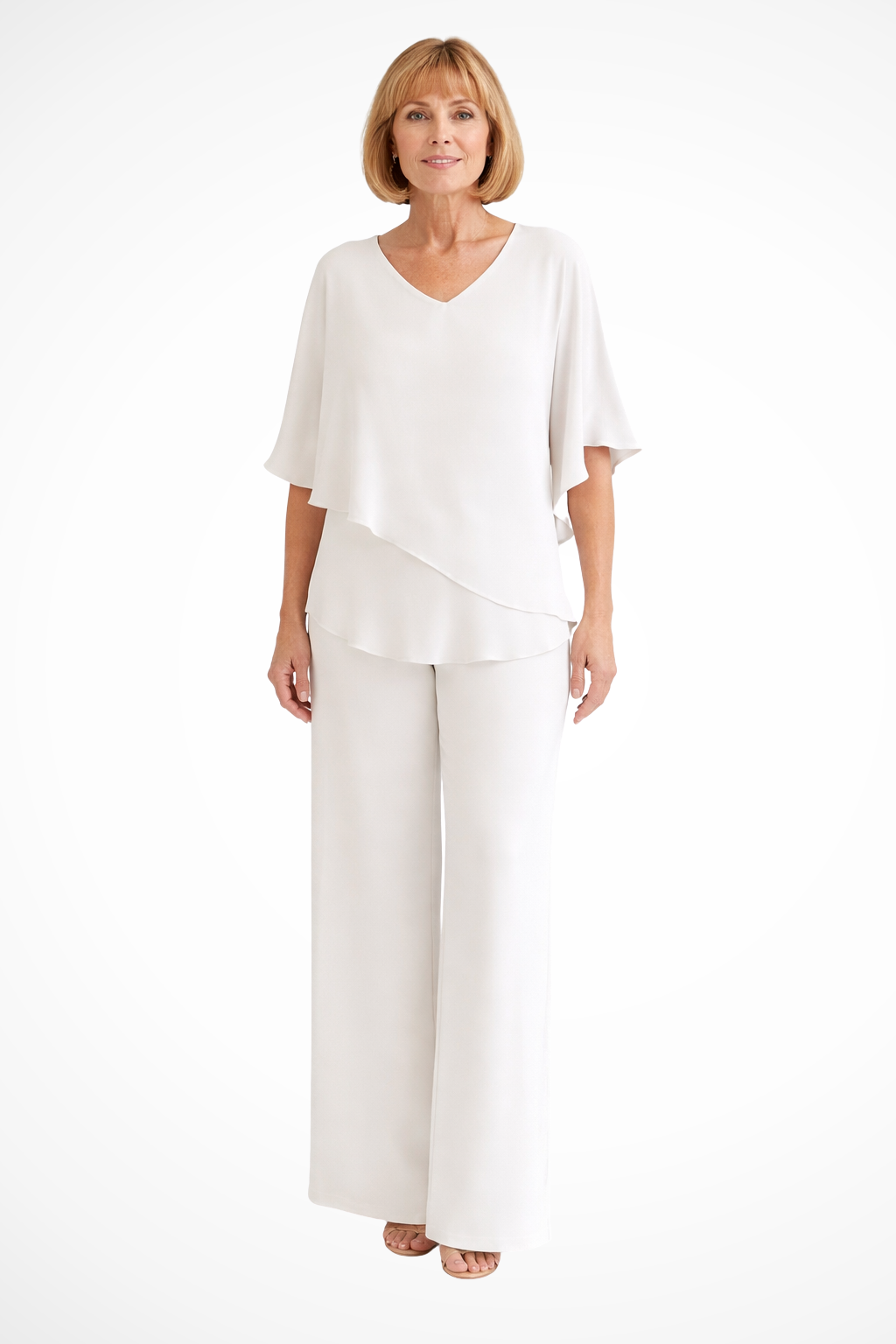 Pantalones Mujer de Pierna Ancha | Conjunto de Dos Piezas