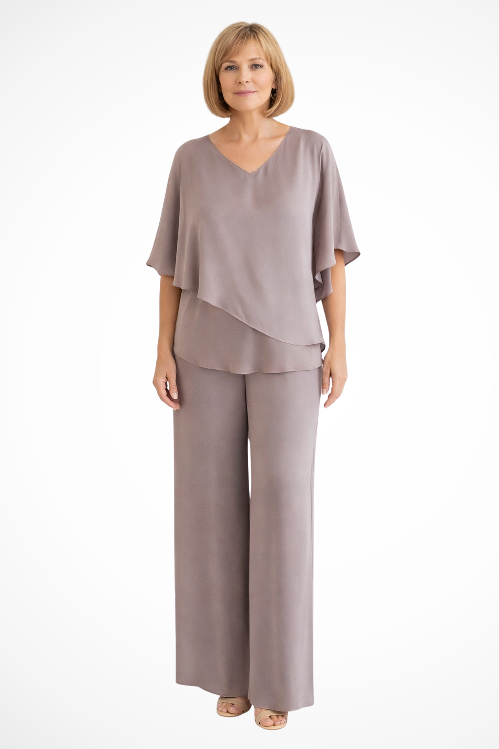 Pantalones Mujer de Pierna Ancha | Conjunto de Dos Piezas