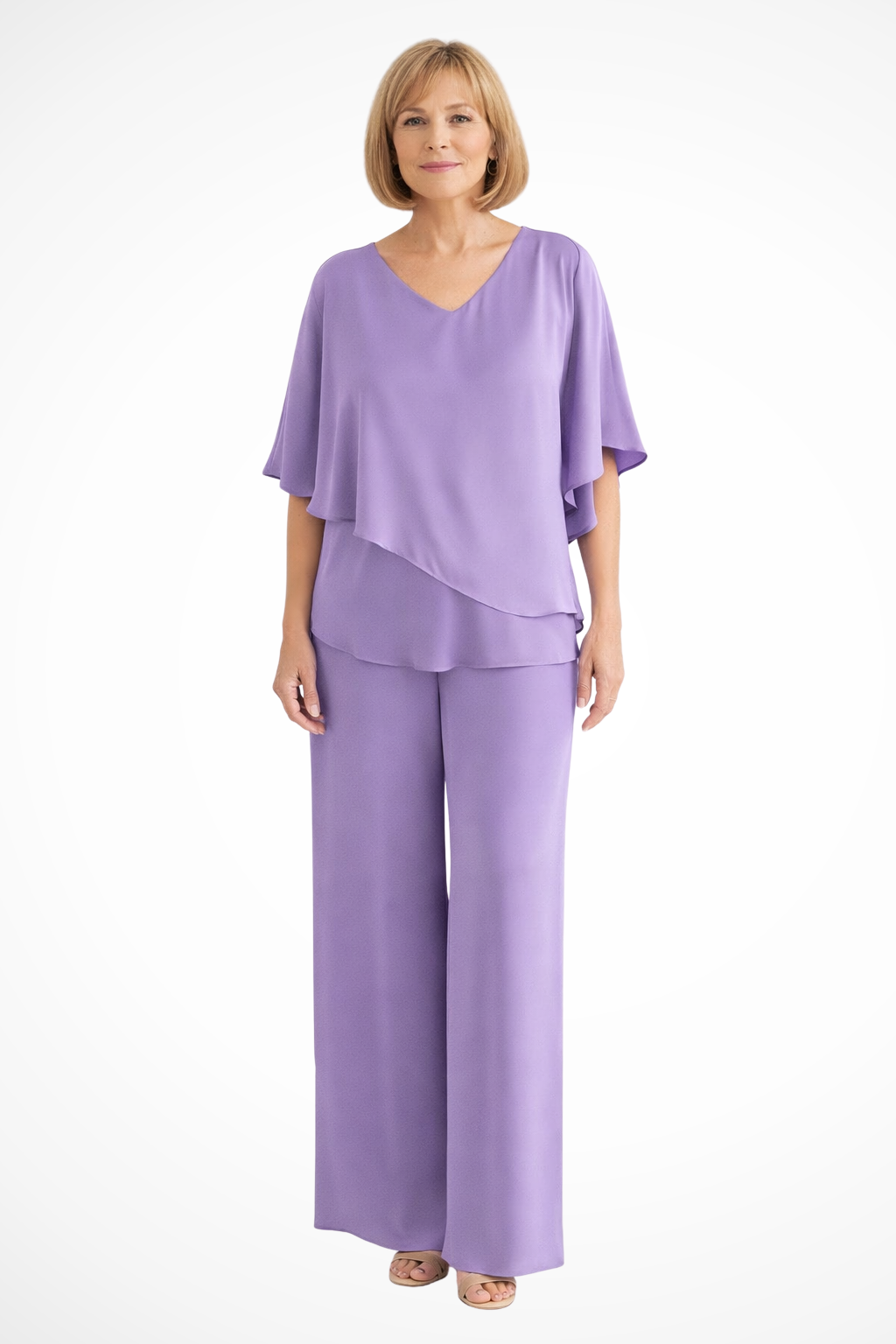 Pantalones Mujer de Pierna Ancha | Conjunto de Dos Piezas
