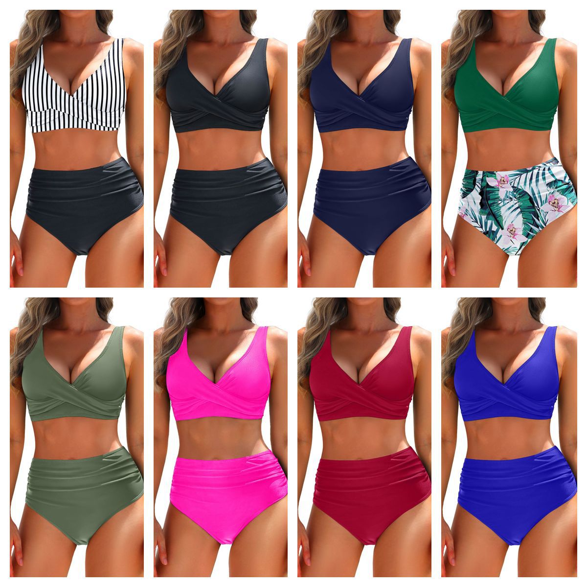 Shorts de Mujer | Bikini de Talle Alto en Dos Piezas