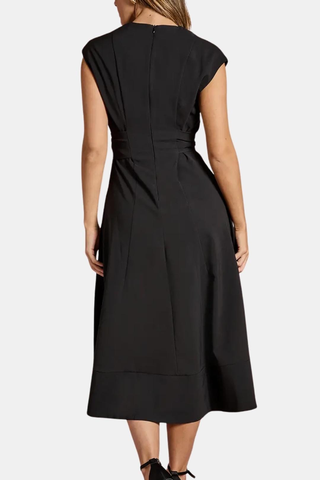 Vestido Mujer Midi | Escote en V con cinturón ajustable en cintura