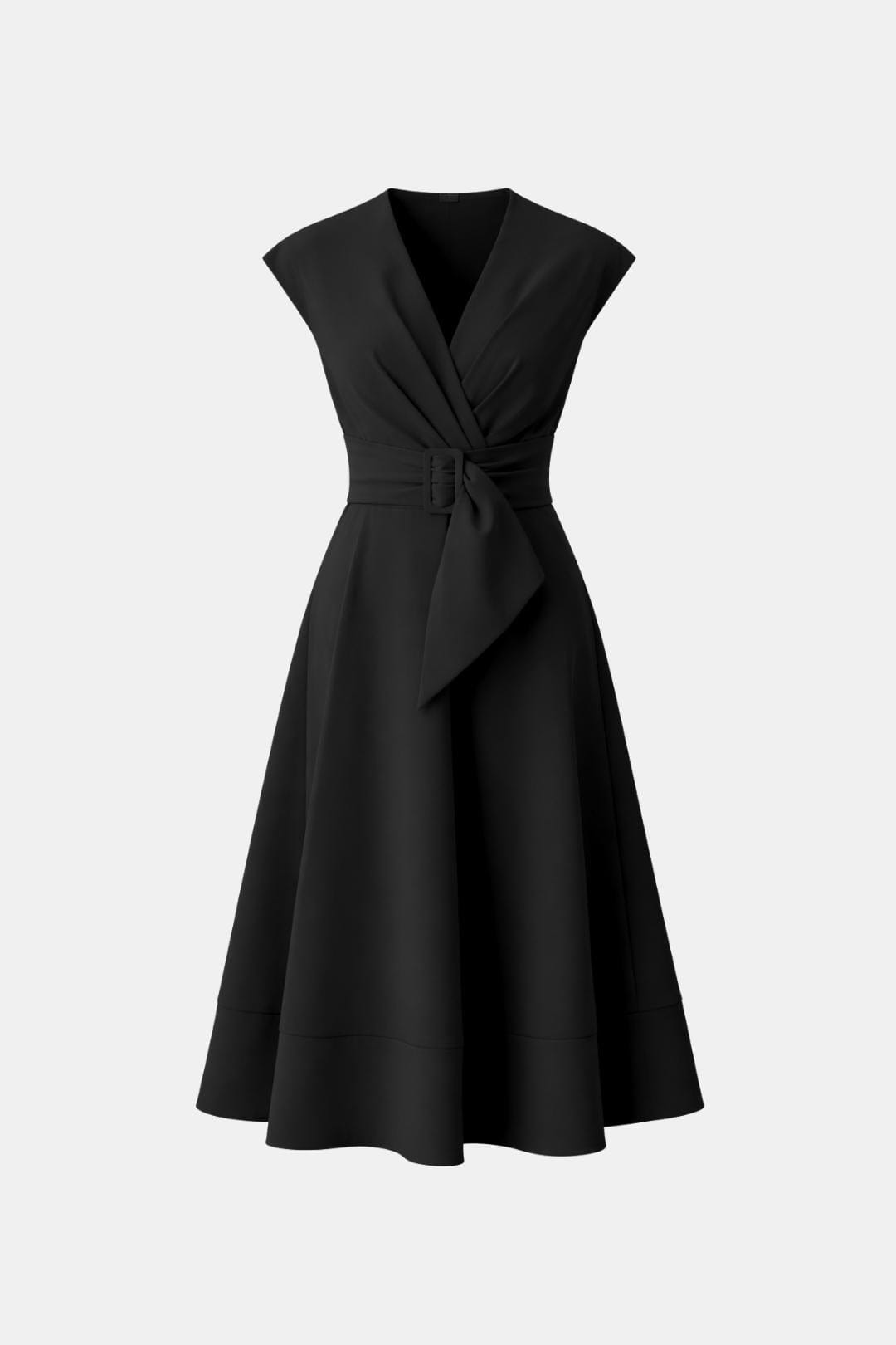Vestido Mujer Midi | Escote en V con cinturón ajustable en cintura