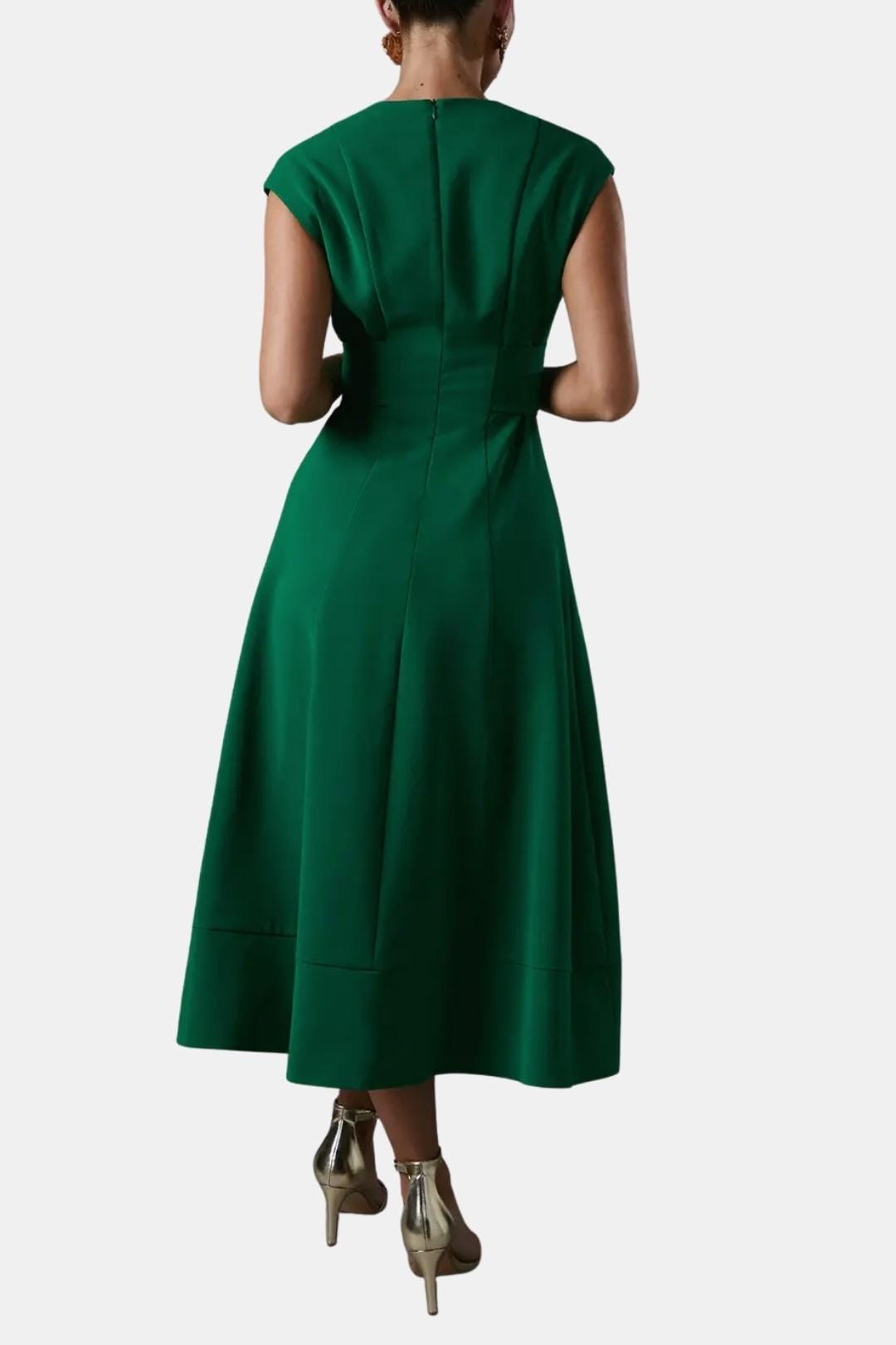 Vestido Mujer Midi | Escote en V con cinturón ajustable en cintura