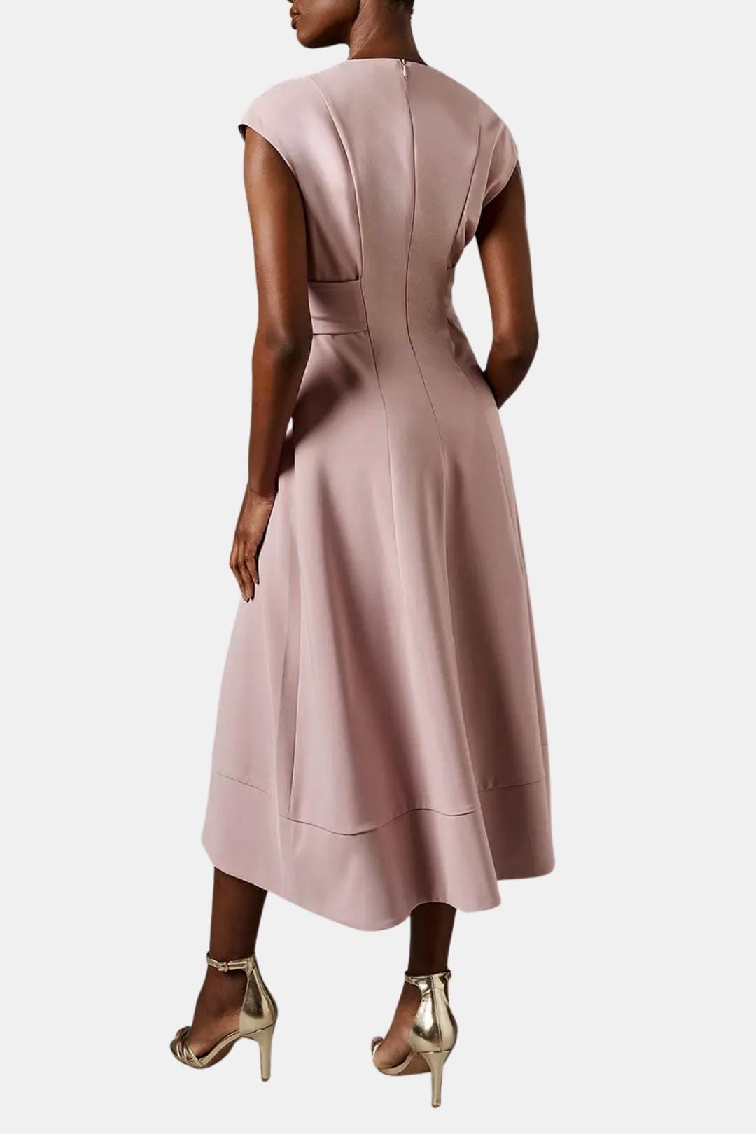 Vestido Mujer Midi | Escote en V con cinturón ajustable en cintura