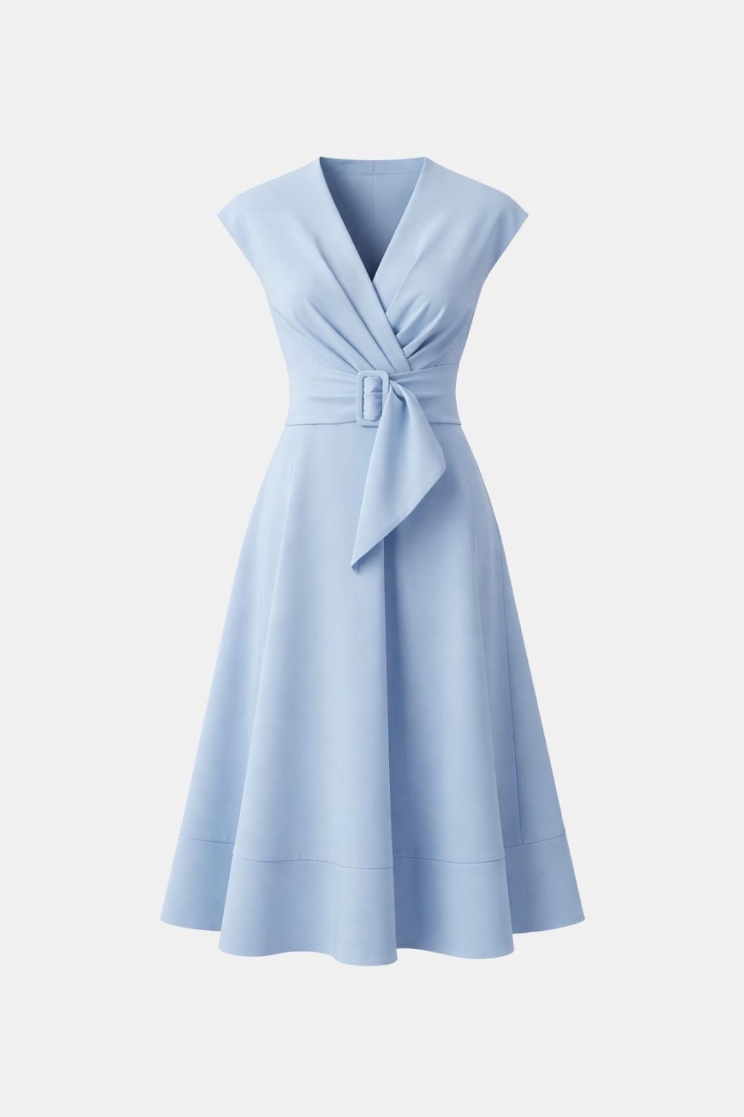 Vestido Mujer Midi | Escote en V con cinturón ajustable en cintura