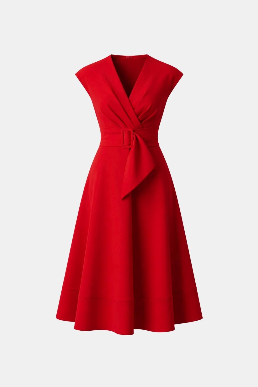Vestido Mujer Midi | Escote en V con cinturón ajustable en cintura