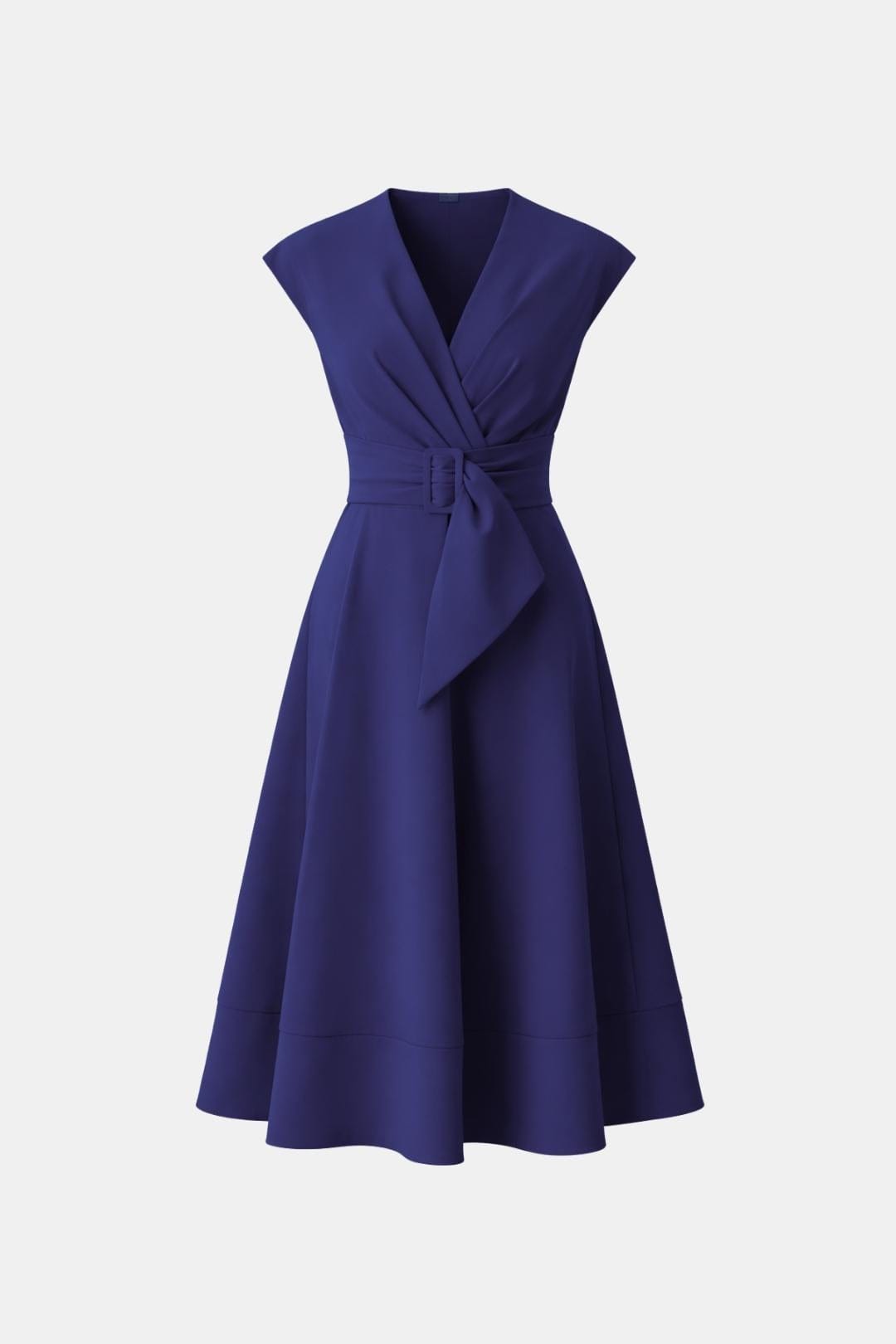 Vestido Mujer Midi | Escote en V con cinturón ajustable en cintura