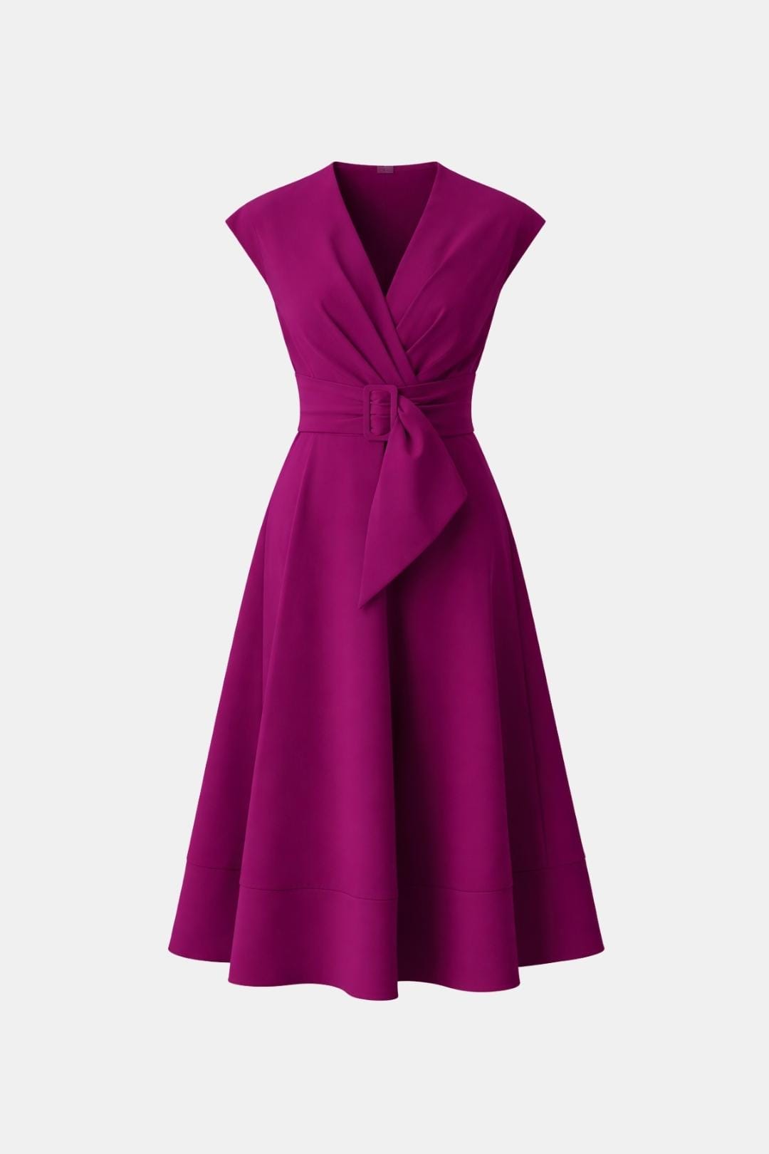 Vestido Mujer Midi | Escote en V con cinturón ajustable en cintura