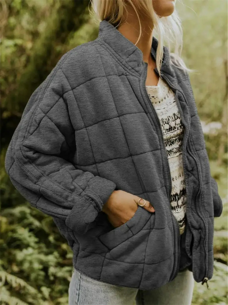 Chaqueta mujer | acolchada con cremallera y bolsillos