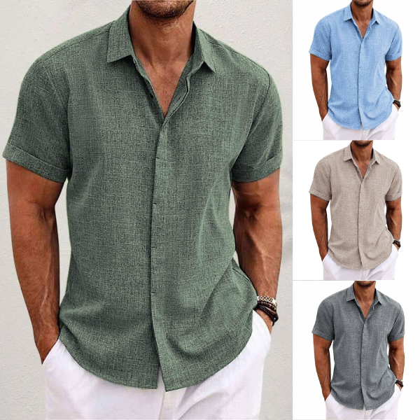 Camisa hombre | diseño manga corta con cierre frontal