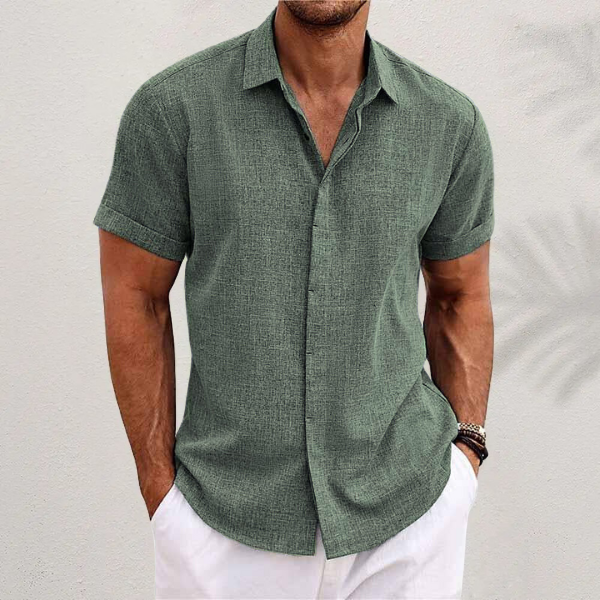 Camisa hombre | diseño manga corta con cierre frontal