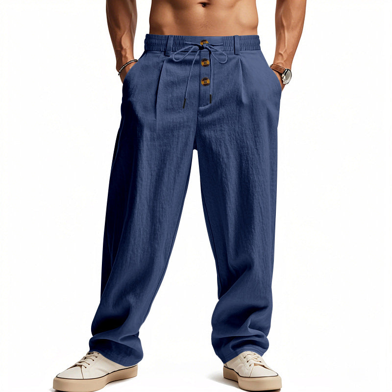 Pantalón Hombre | Corte Relajado con Cintura Elástica y Cordón