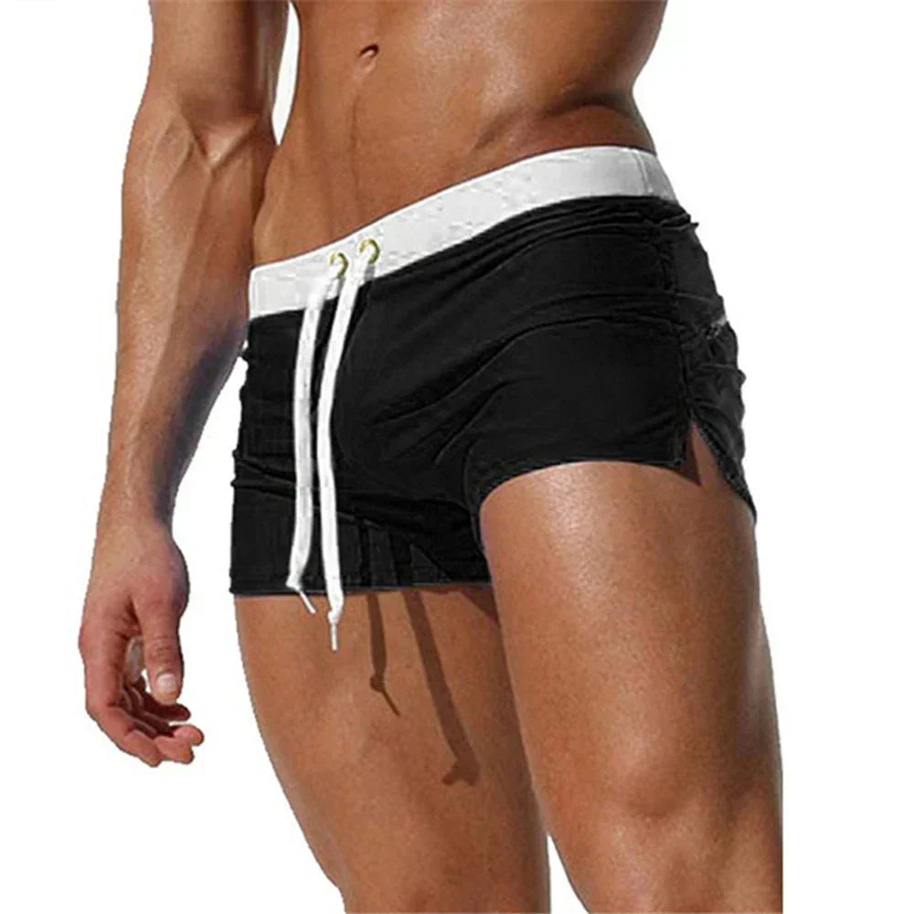 Bañador hombre | corte corto con cordón ajustable y abertura lateral