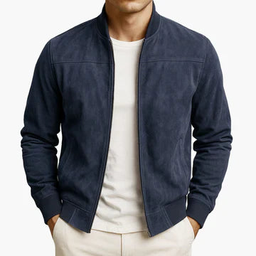 Chaqueta bomber hombre | cremallera frontal y cuello alto