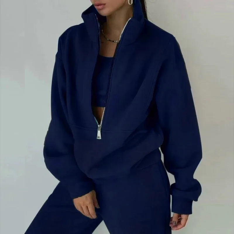 Conjunto mujer | dos piezas con media cremallera y cuello alto