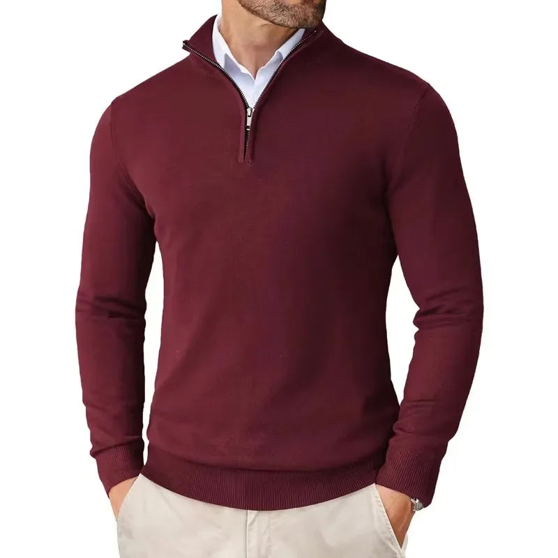 Suéter hombre | media cremallera con cuello alto