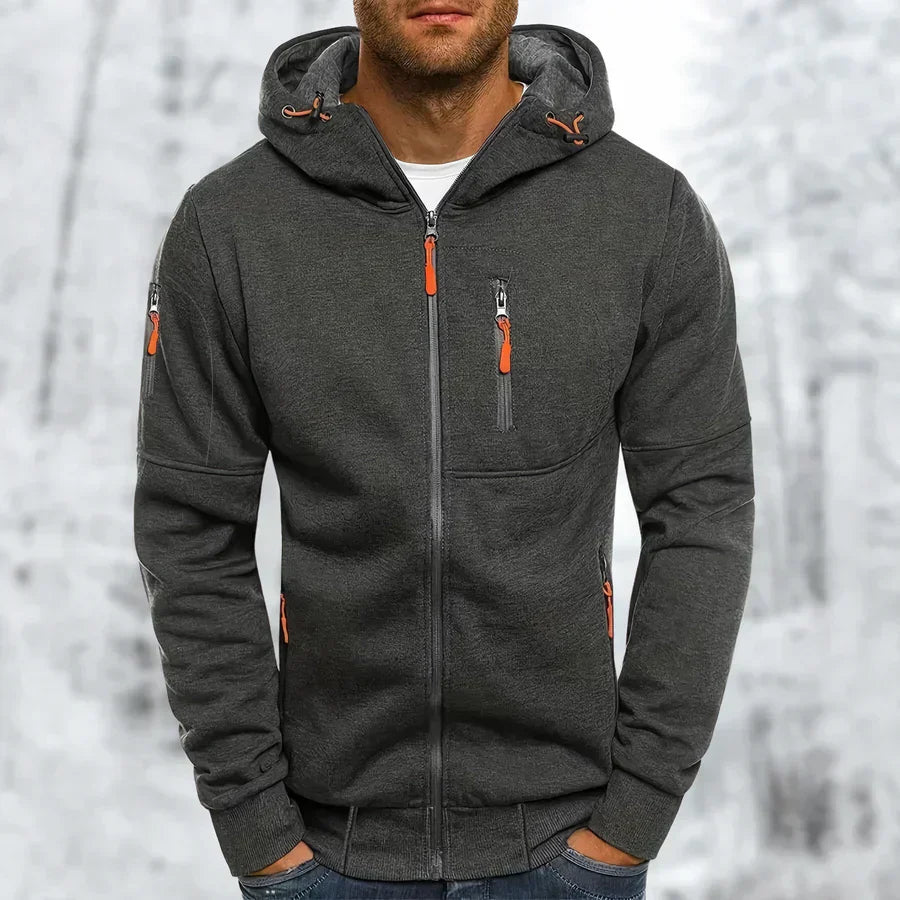 Sudadera hombre | capucha con cremallera completa y bolsillos