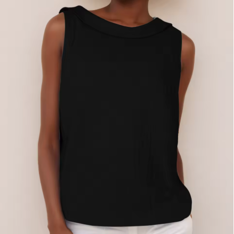 Camiseta Sin Mangas Mujer | Cuello Enrollado y Silueta Ajustada