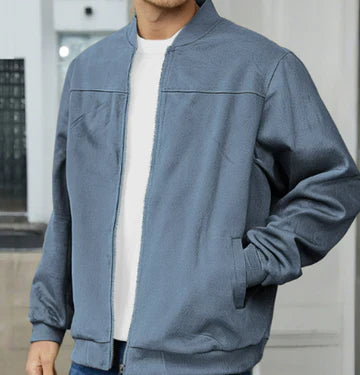 Chaqueta bomber hombre | cremallera frontal y cuello alto