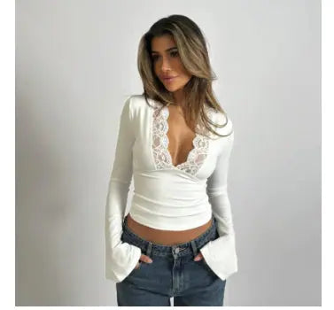 Prenda superior mujer | escote en V y manga larga